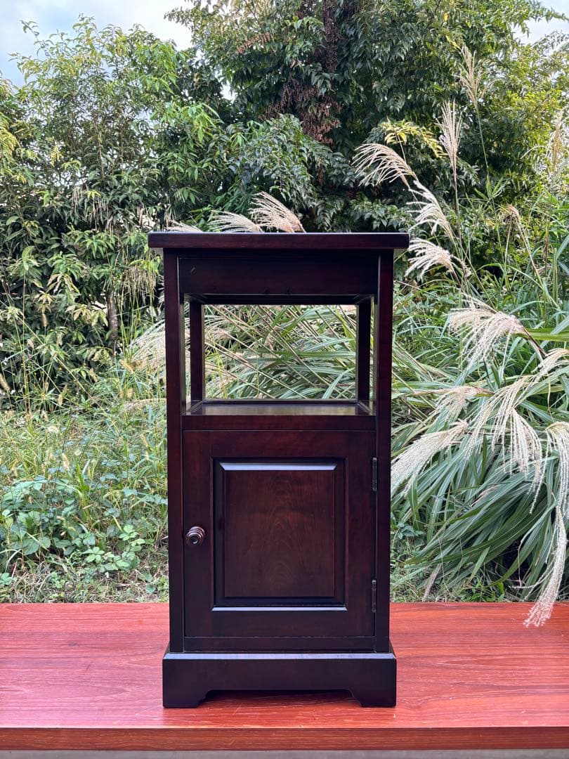 北海道民芸家具 カバ無垢材 電話台 サイドテーブル 飾り台 花台