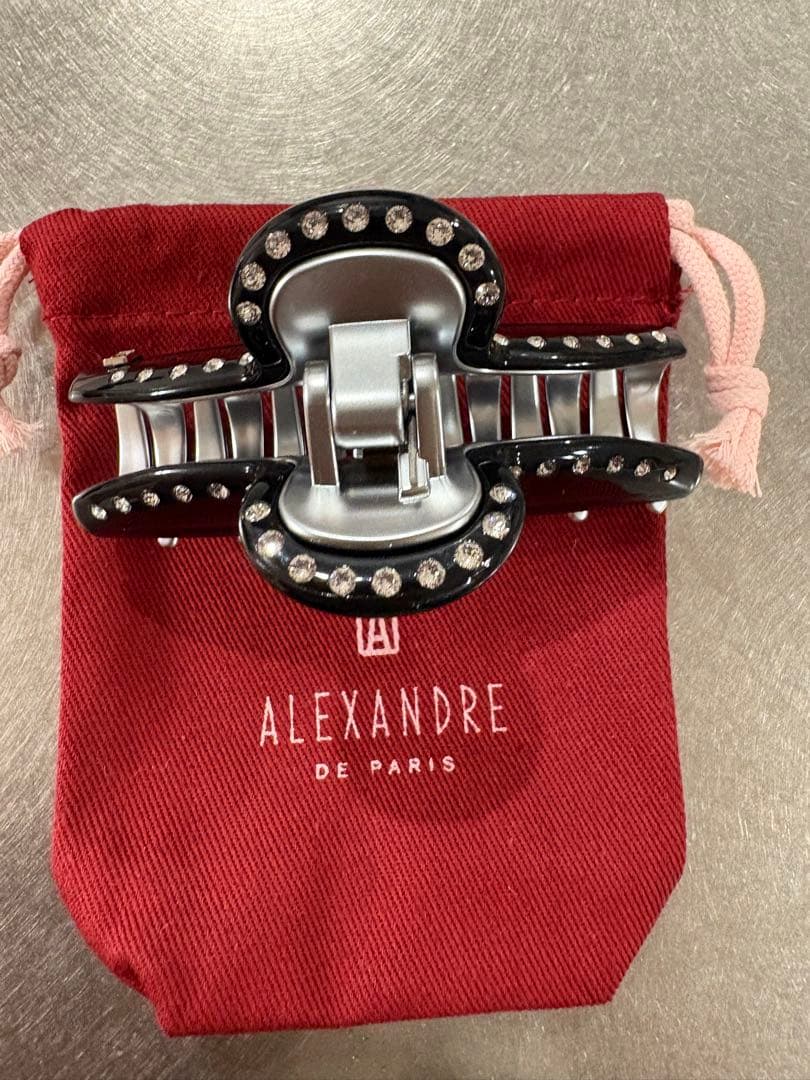 ALEXANDRE DE PARIS ヘアクリップ 黒ブラックシルバー