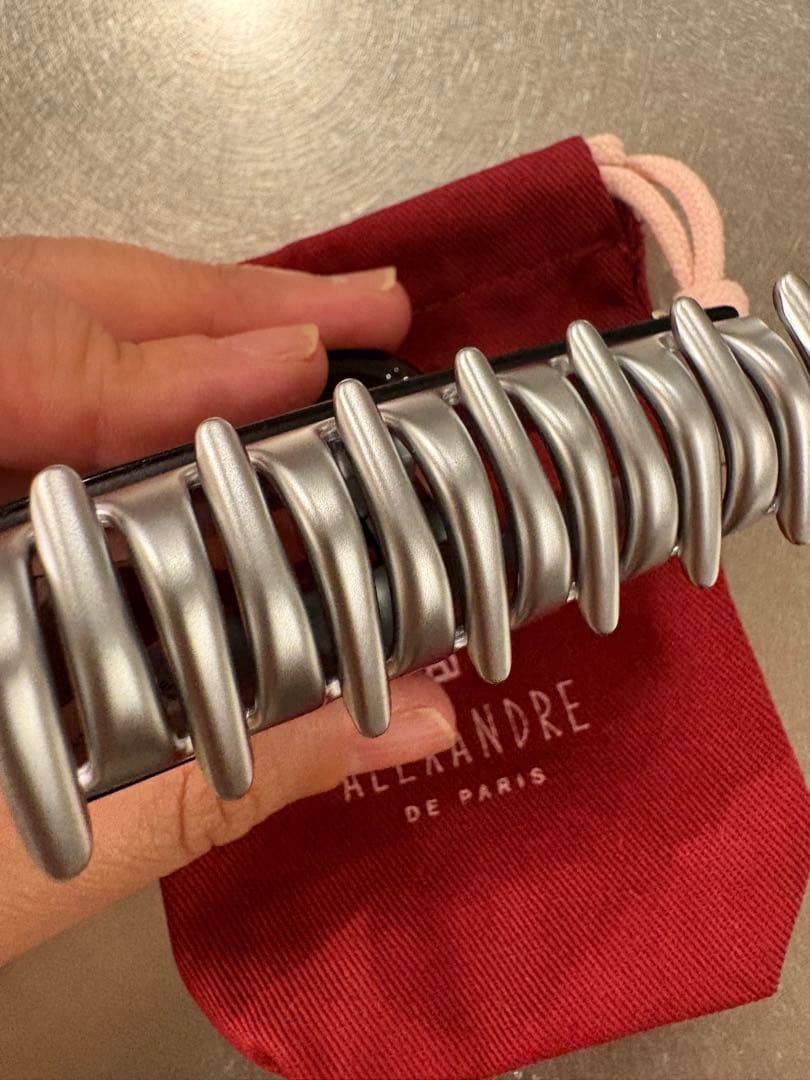 ALEXANDRE DE PARIS ヘアクリップ 黒ブラックシルバー