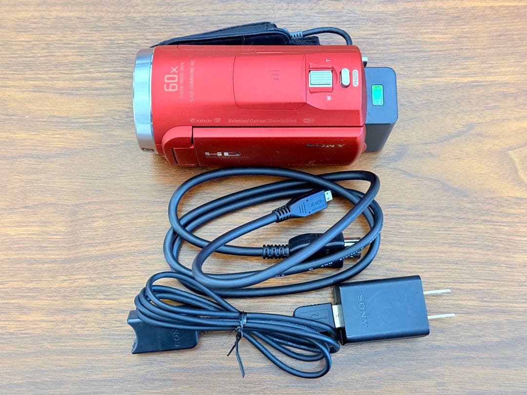 SONY HDR-CX680 ビデオカメラ 赤色本体