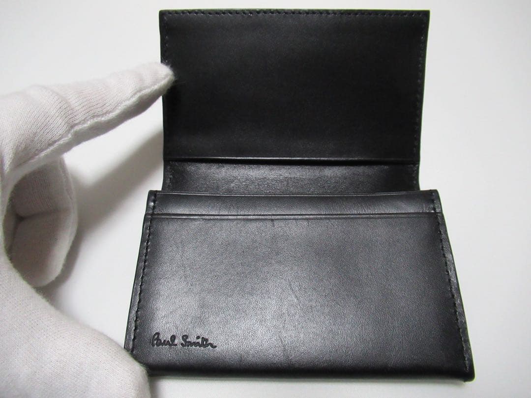 ポールスミス 新品訳あり！マルチストライプポイント牛革名刺入れ カードケース