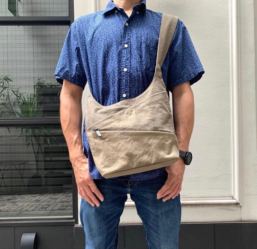 香久山鞄 赤さび染め帆布 タケノコショルダー