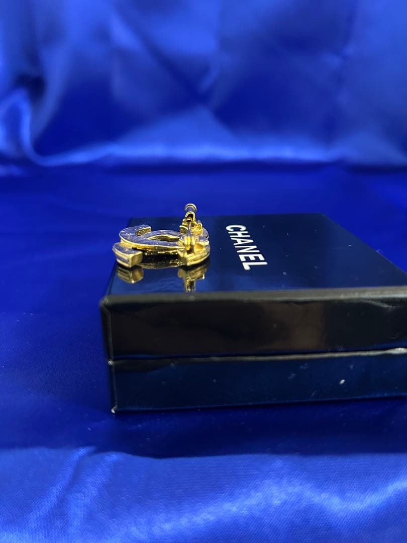 【CHANEL 】ヴィンテージ ココマークラインストーン ピンブローチ