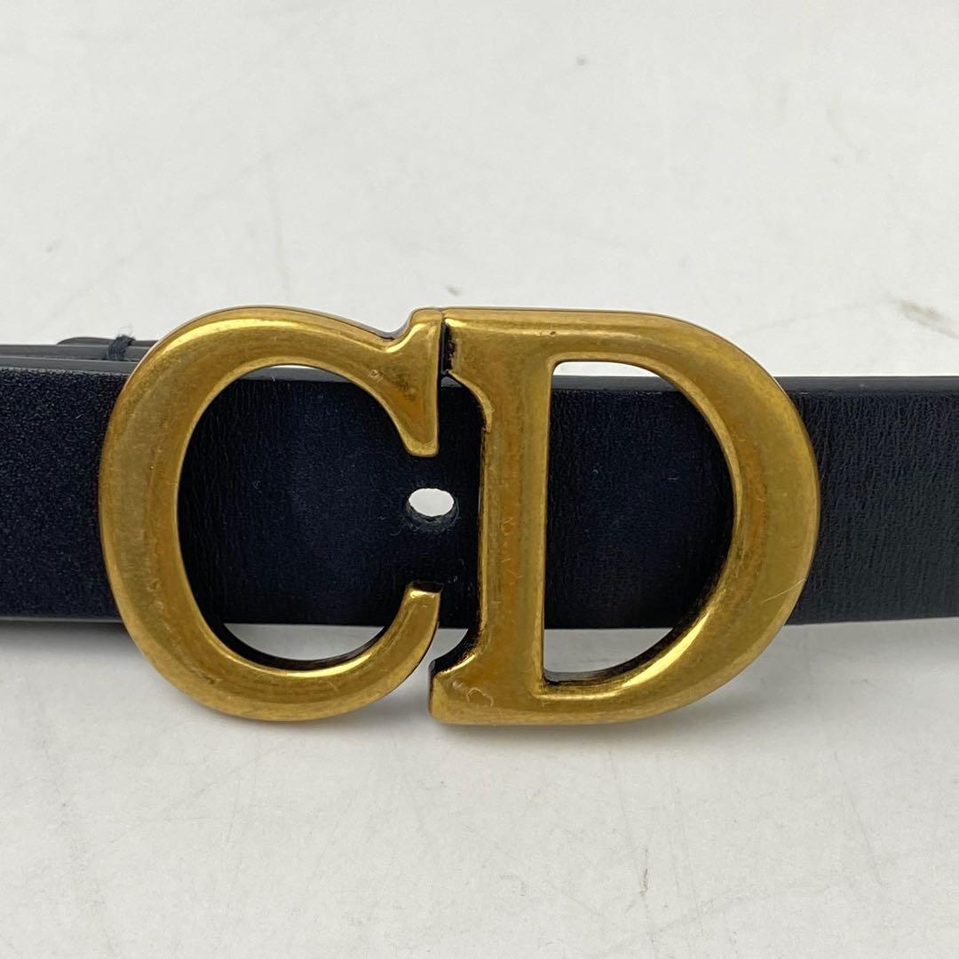 箱付き　Dior ディオール　ベルト CD ロゴ　バックルベルト　レザー　黒