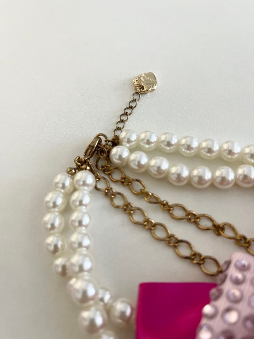 【未使用】MA✽RS マーズ ピンク ミンク ブーツアンクレット　バックチャーム