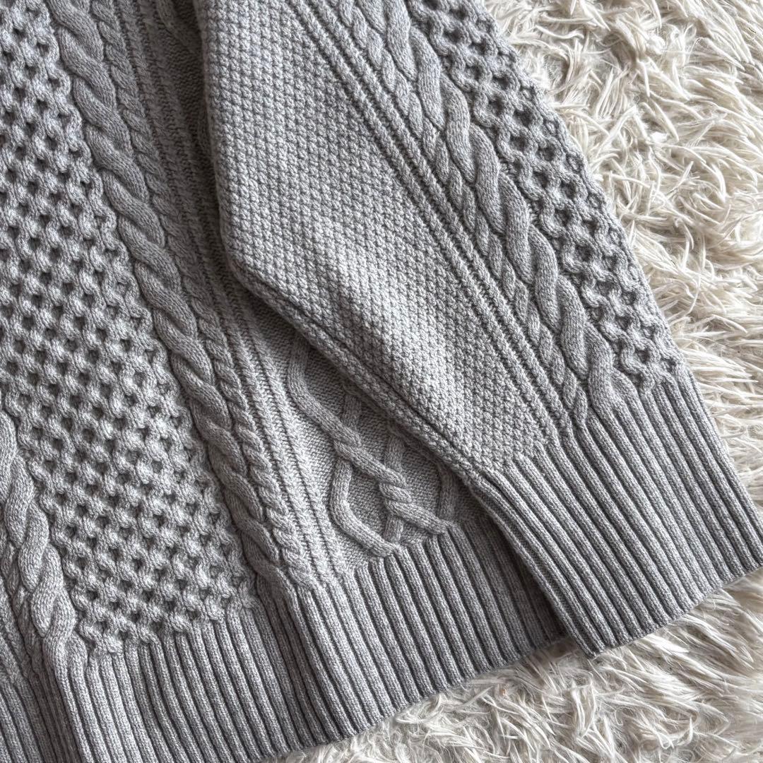 23区 杏さん着用 ウール カシミヤ アランパターン カーディガン 44