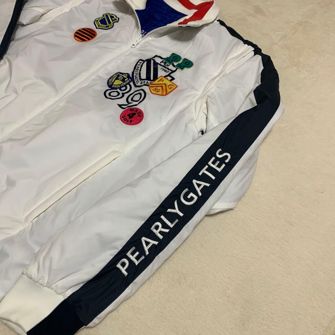 m*i様 PEARLY GATES リバーシブル中綿ジャケット／ベスト、白／青、