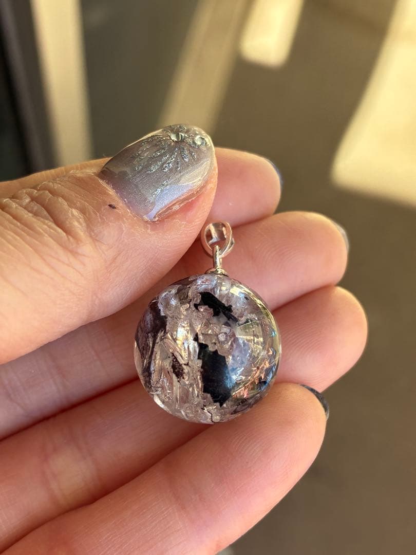 高品質5A大きくはっきりたぷたぷ✨ヒマラヤエレスチャル水入り水晶ペントップ925