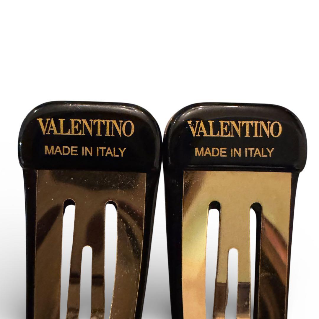 VALENTINO ヴァレンティノ ヘアピン ヘアクリップ ブラック ゴールド