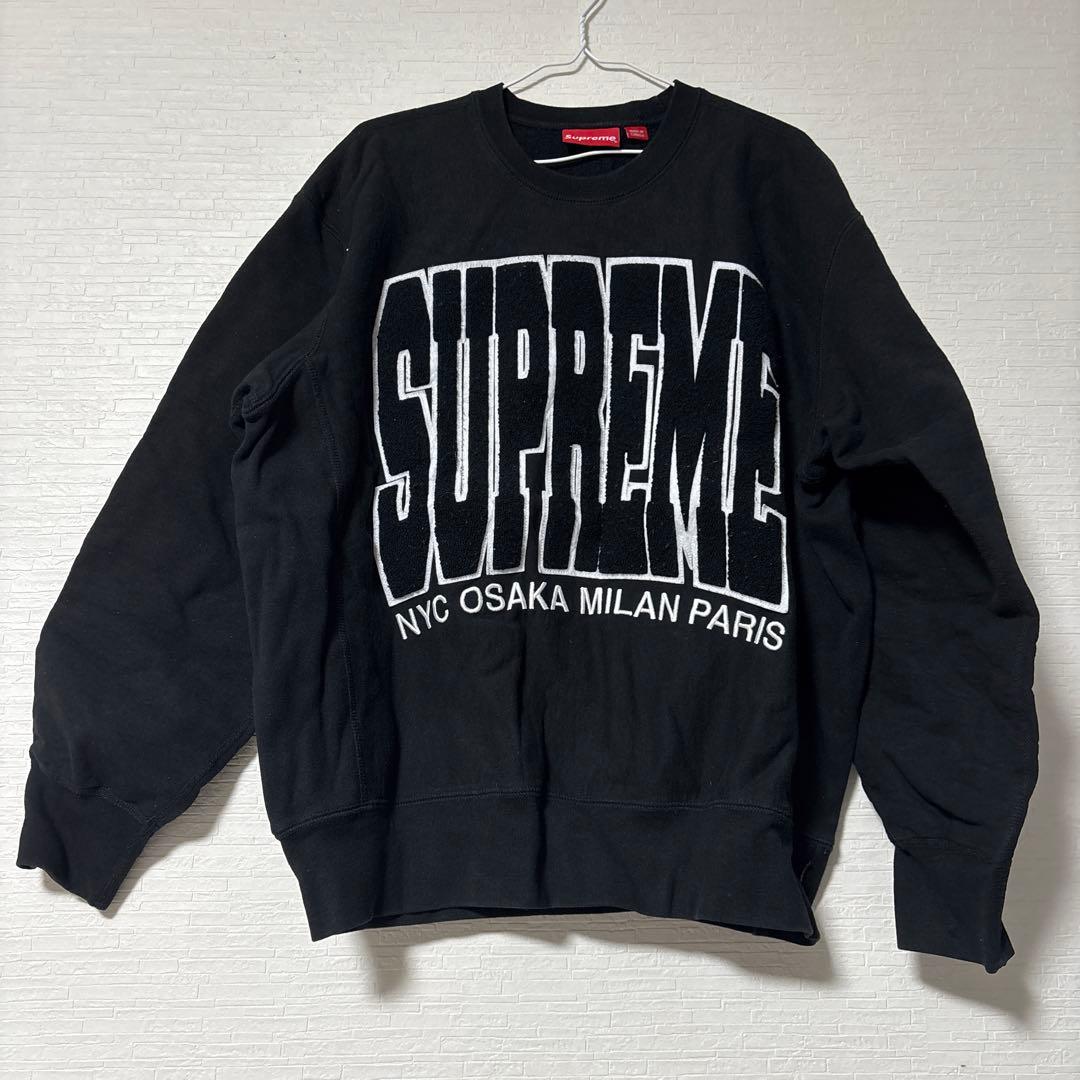 Supreme Cities Arc Crewneck ブラック　トレーナー