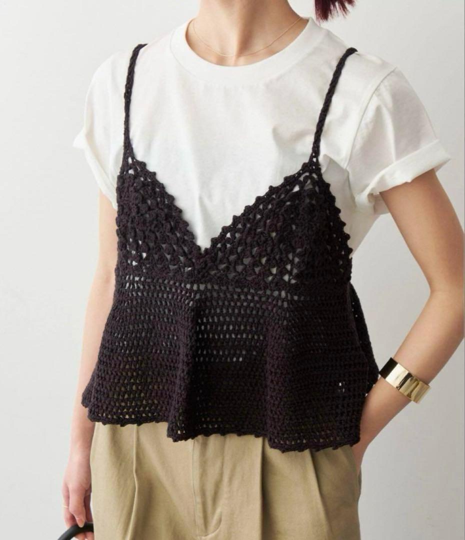 【新品未使用】スピックアンドスパン クロシェニットキャミソール