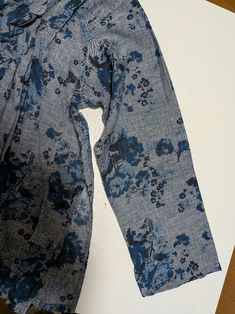 45R45rpm カーゼローズプリントのカシュクール（インディゴ）