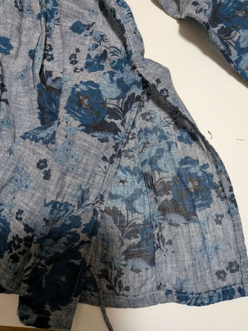 45R45rpm カーゼローズプリントのカシュクール（インディゴ）