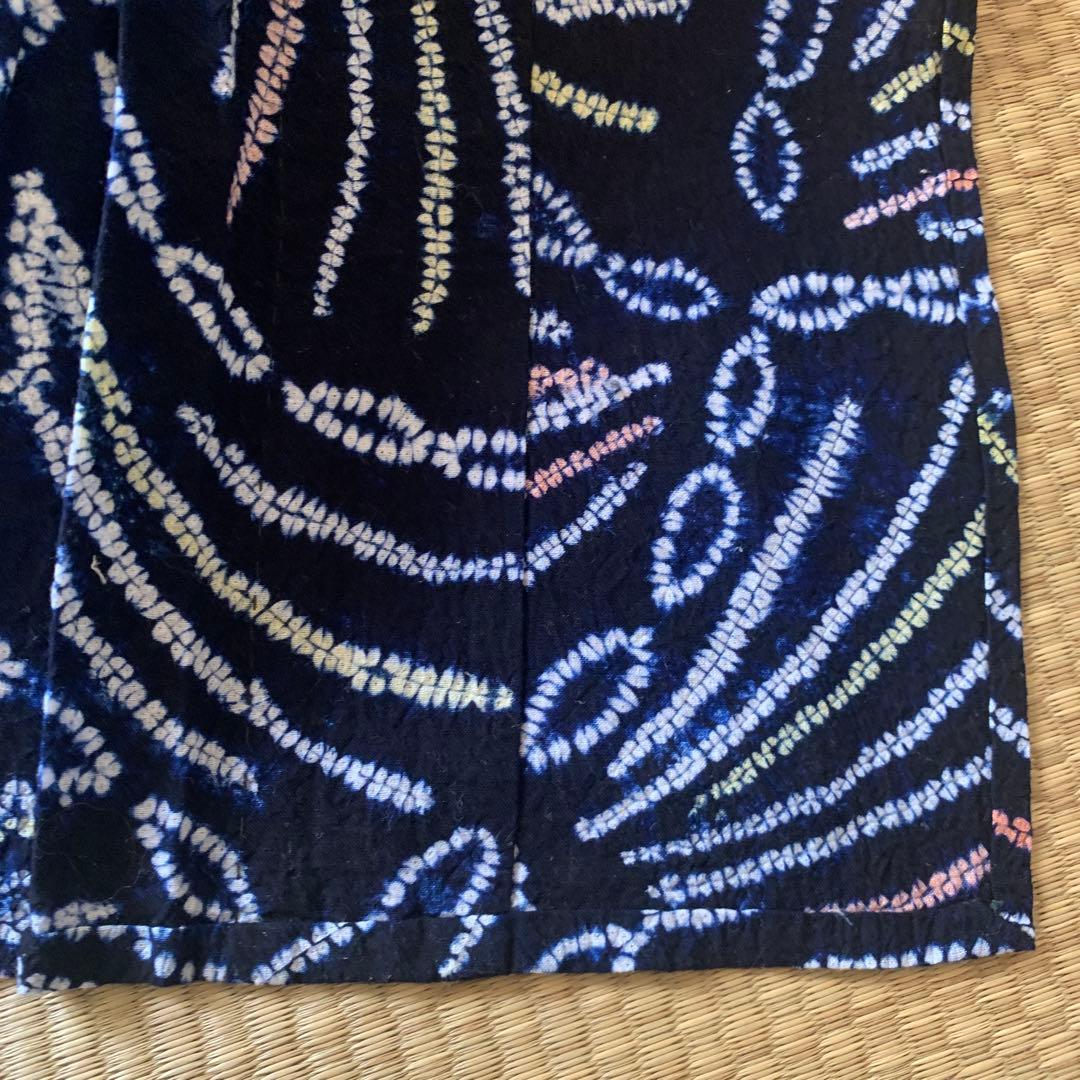 有松絞り　広襟　手縫い仕立て