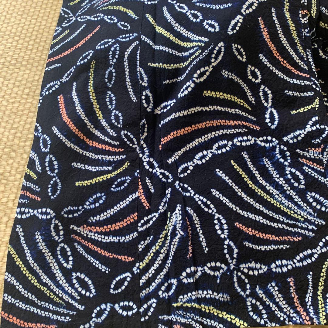 有松絞り　広襟　手縫い仕立て