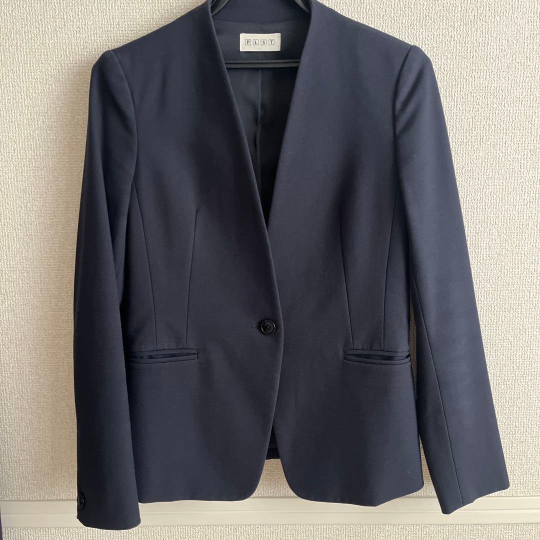 PLST ウォームリザーブ　ノーカラージャケット パンツ　セットアップ　上下　S