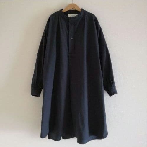 タグ有YAECA LDKWARE スモックドレス墨紺