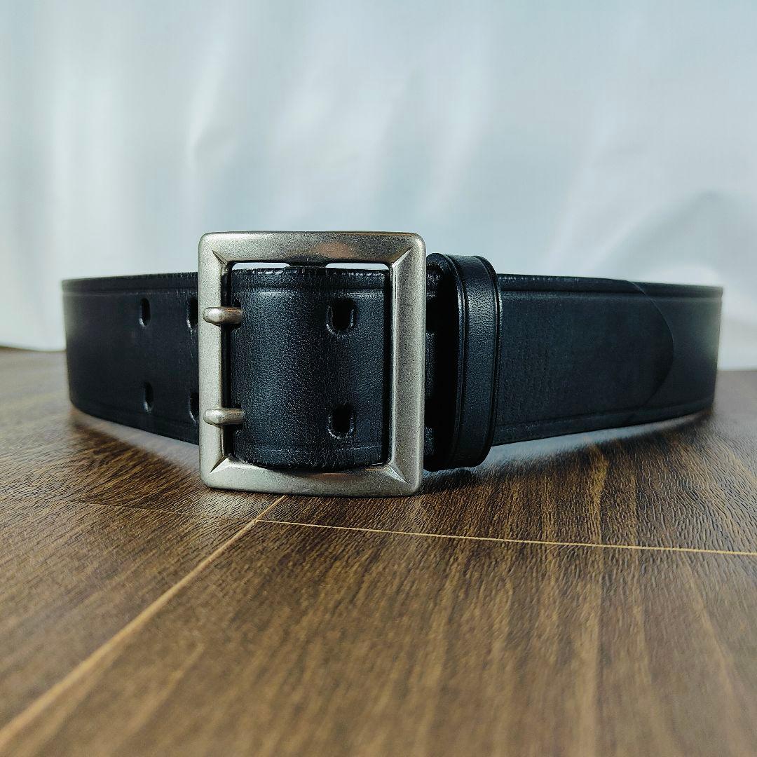 【極艶美品】BUCO ブコ 極厚ブライドルドレスベルト ダブルピンバックルベルト