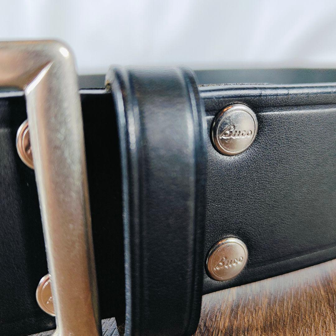 【極艶美品】BUCO ブコ 極厚ブライドルドレスベルト ダブルピンバックルベルト