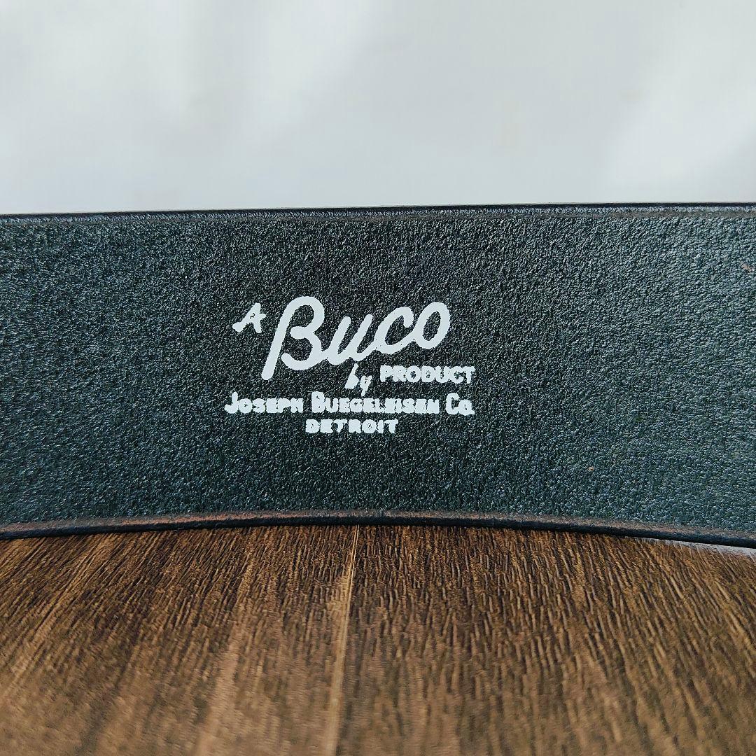 【極艶美品】BUCO ブコ 極厚ブライドルドレスベルト ダブルピンバックルベルト