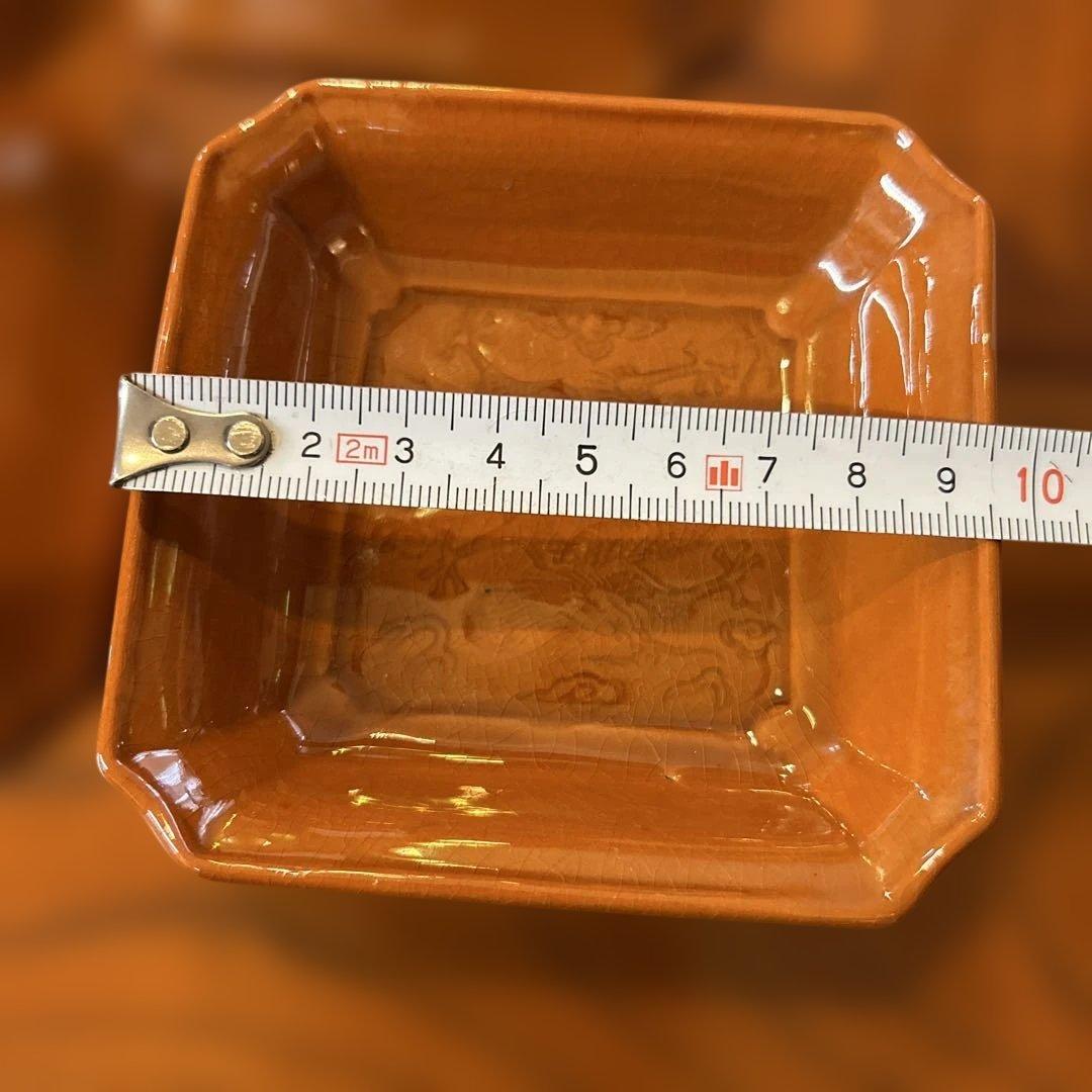 珉平焼 民平焼 小皿 淡路珉平焼 手塩皿 アンティーク　6枚 柿釉薬