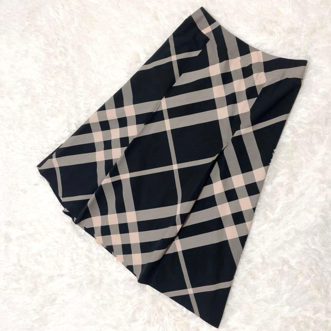 極美品 バーバリーメガチェック ボックスプリーツロングスカート 13号 XL