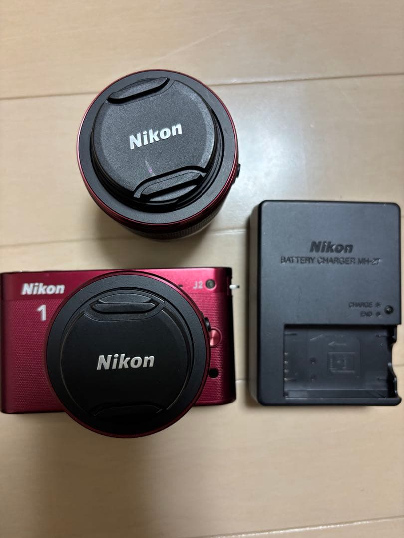 Nikon 1 J2 ミラーレスカメラ 赤 10-30mm 30-110mm
