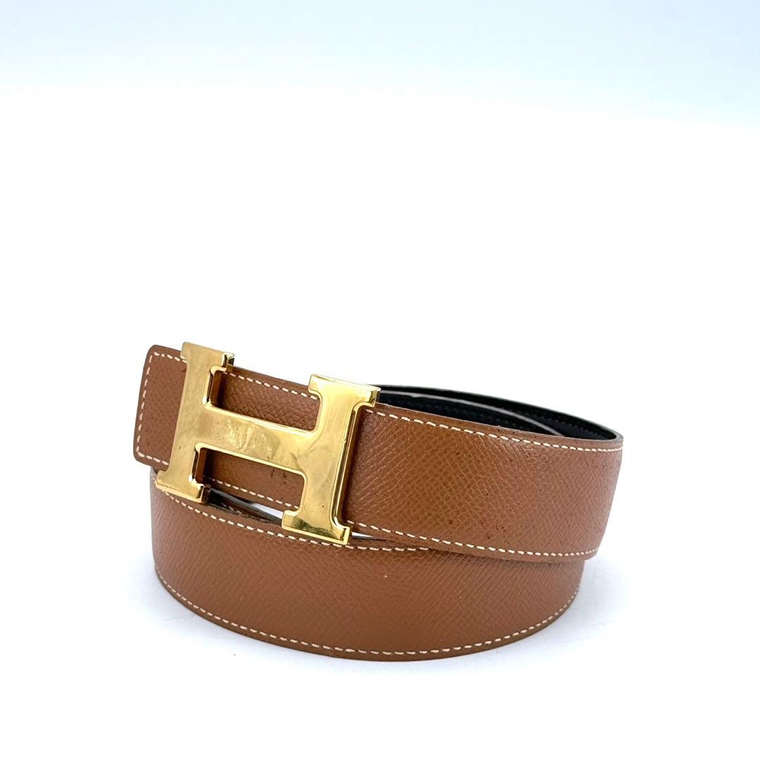エルメス　Hロゴ　コンスタンス　ゴールド　Hバックル　レザー　リバーシブル