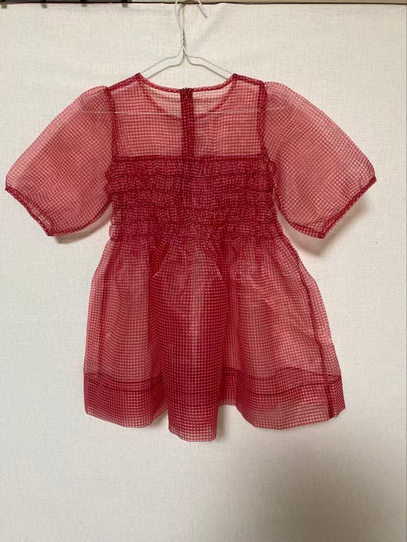 POPPY 赤ギンガムチェック トップス