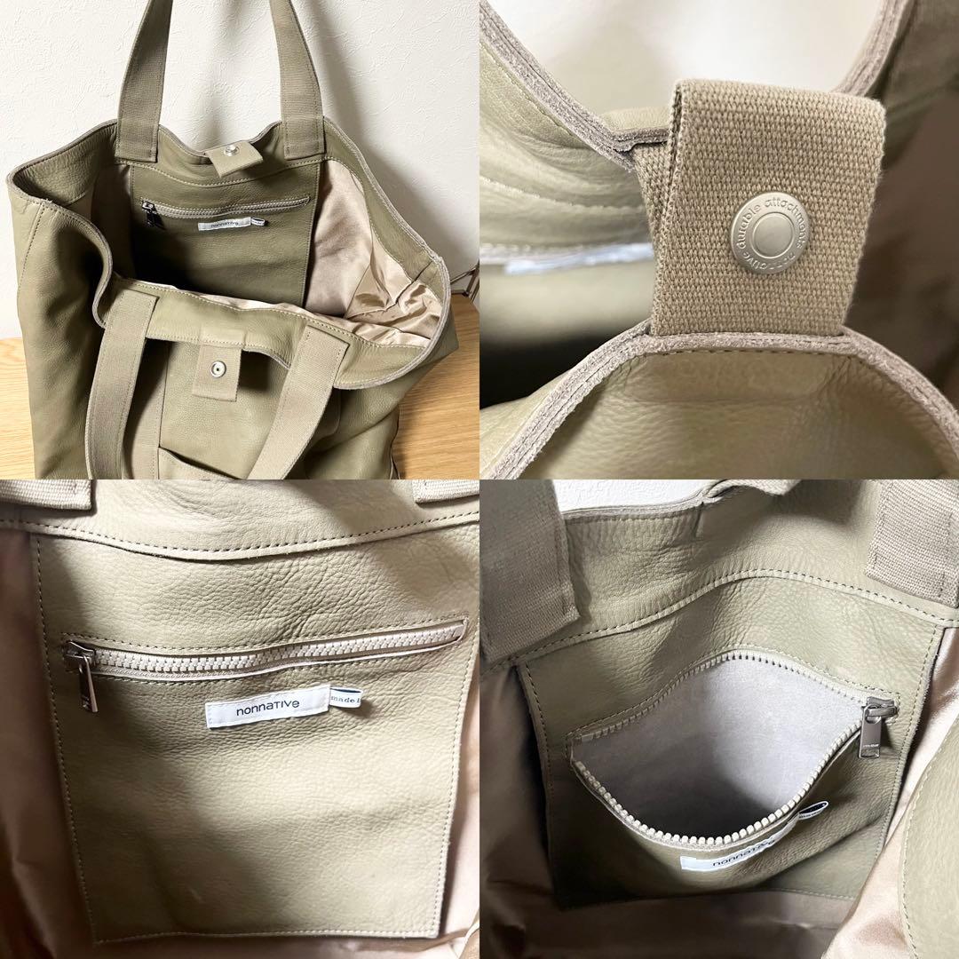 トートバッグ nonnative ノンネイティブ レザー バッグ ベージュ 美品