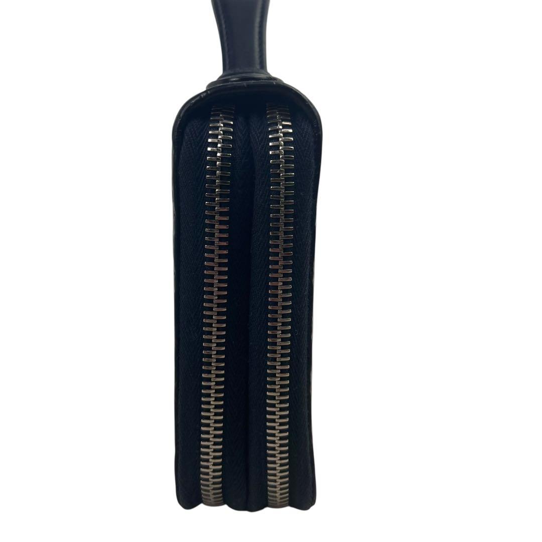 大容量 グッチ トラベルケース 長財布 ダブルファスナー レザー マイクロシマ