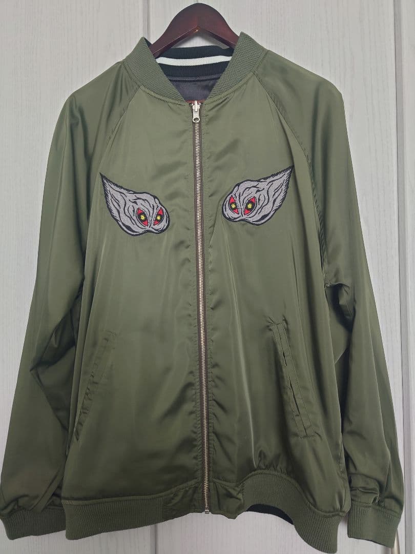 【L】PUNK DRUNKERSxGODZILLA ガイガン＆ヘドラ スカジャン