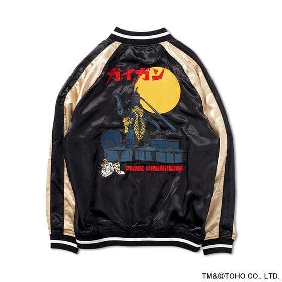 【L】PUNK DRUNKERSxGODZILLA ガイガン＆ヘドラ スカジャン