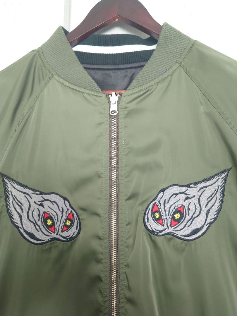 【L】PUNK DRUNKERSxGODZILLA ガイガン＆ヘドラ スカジャン