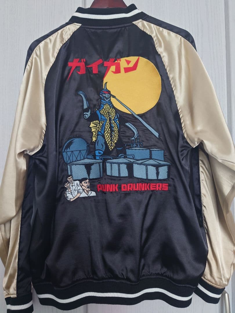 【L】PUNK DRUNKERSxGODZILLA ガイガン＆ヘドラ スカジャン