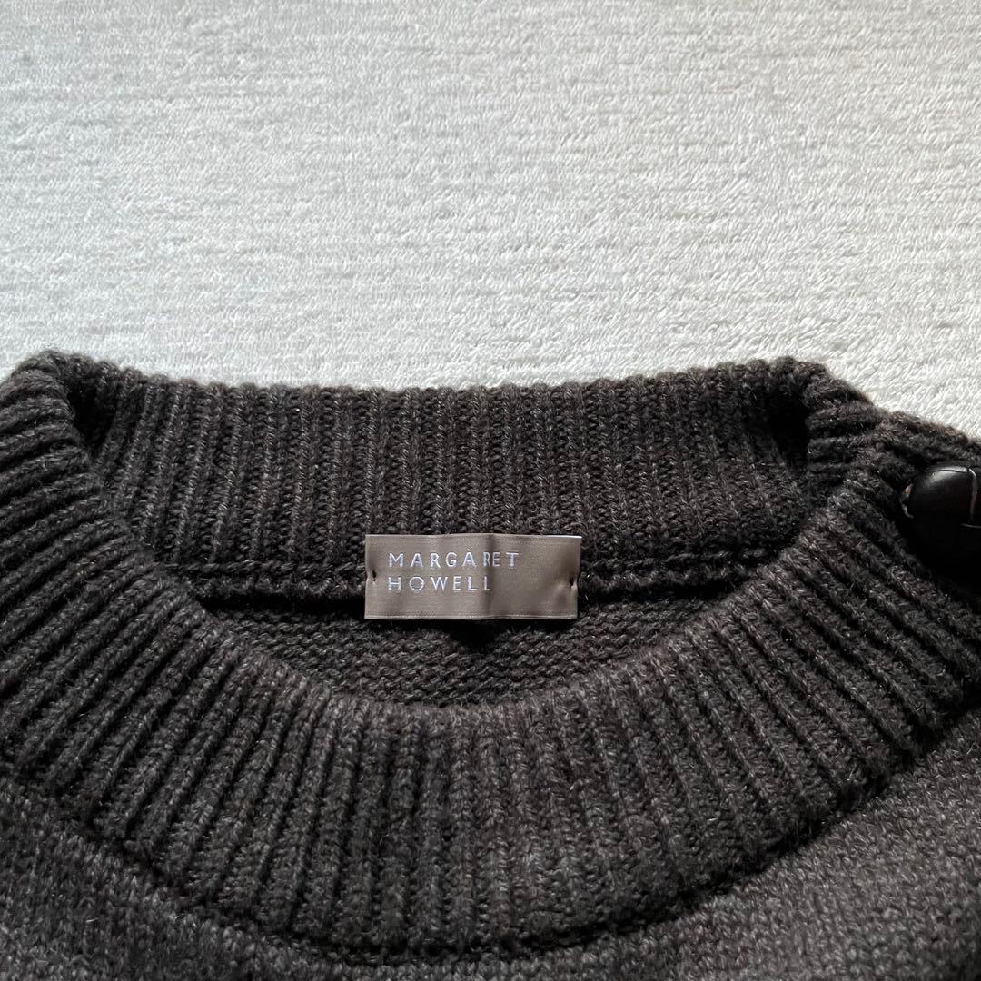 美品 マーガレットハウエル ショルダーボタン カシミヤニット M 定価6.4万