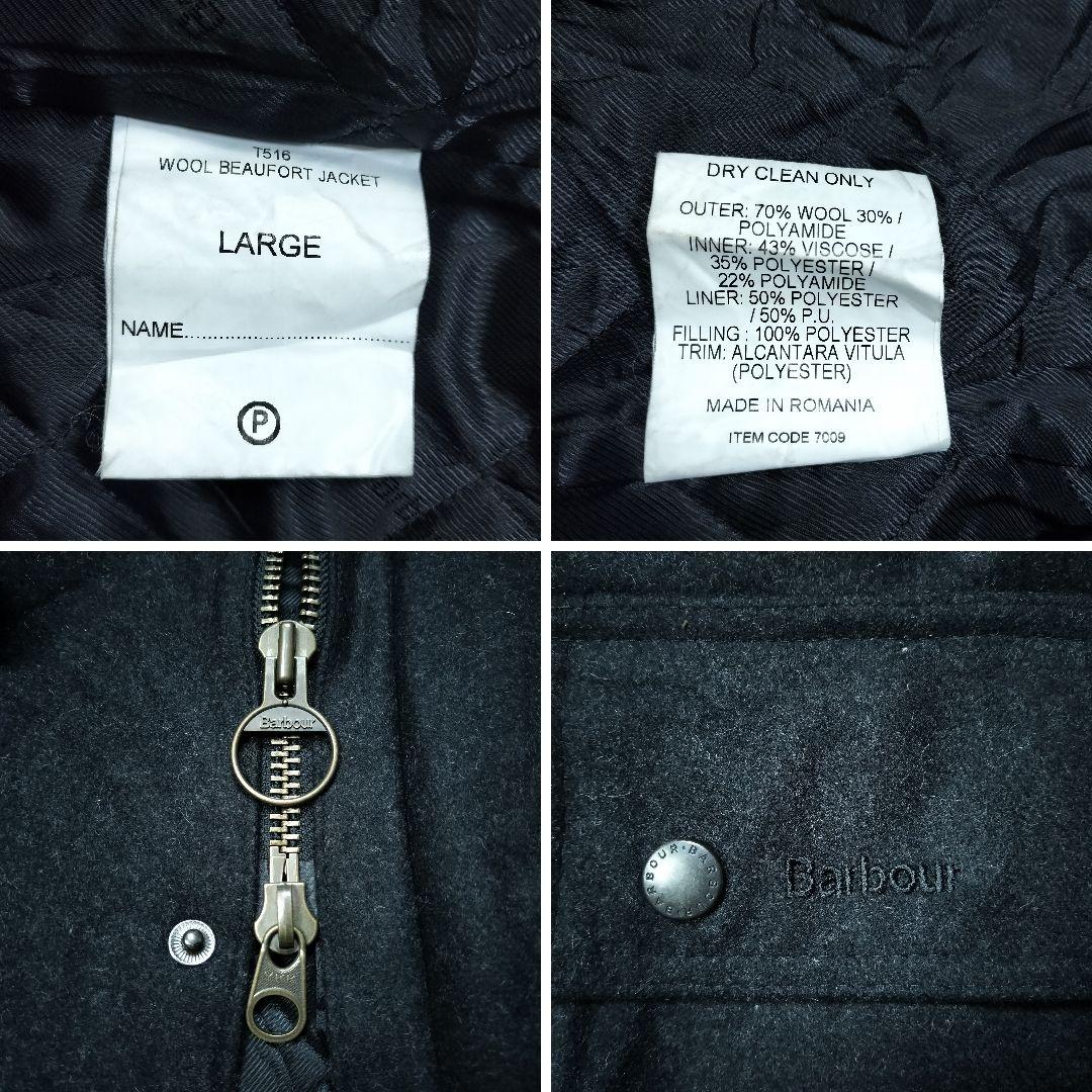00s Barbour wool beaufort ブラック L