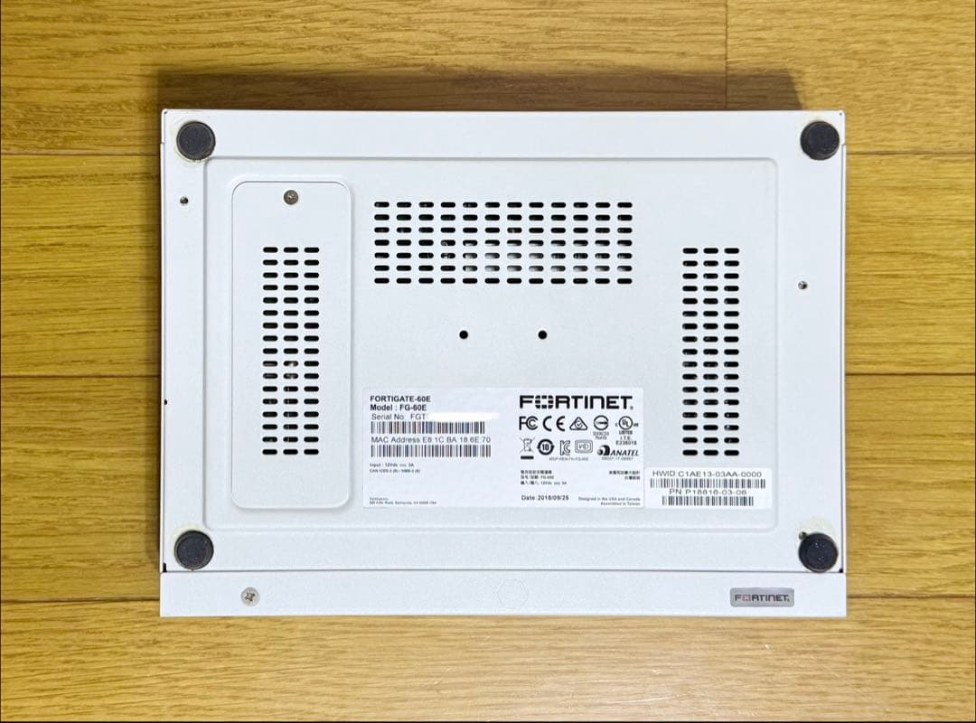 FORTINET FORTIGATE-60E(ライセンス切)【v7.4.9】②