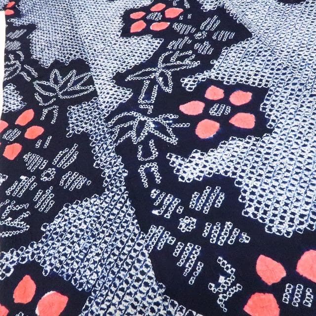 Y1236◆有松鳴海絞り 綿 洗える夏着物 手縫い仕立て 高級浴衣