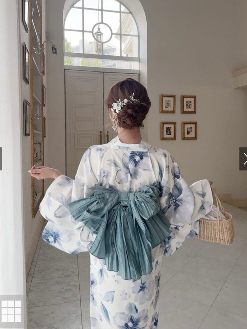 GRL 3点セット2Way水彩花柄浴衣セット［fy027］