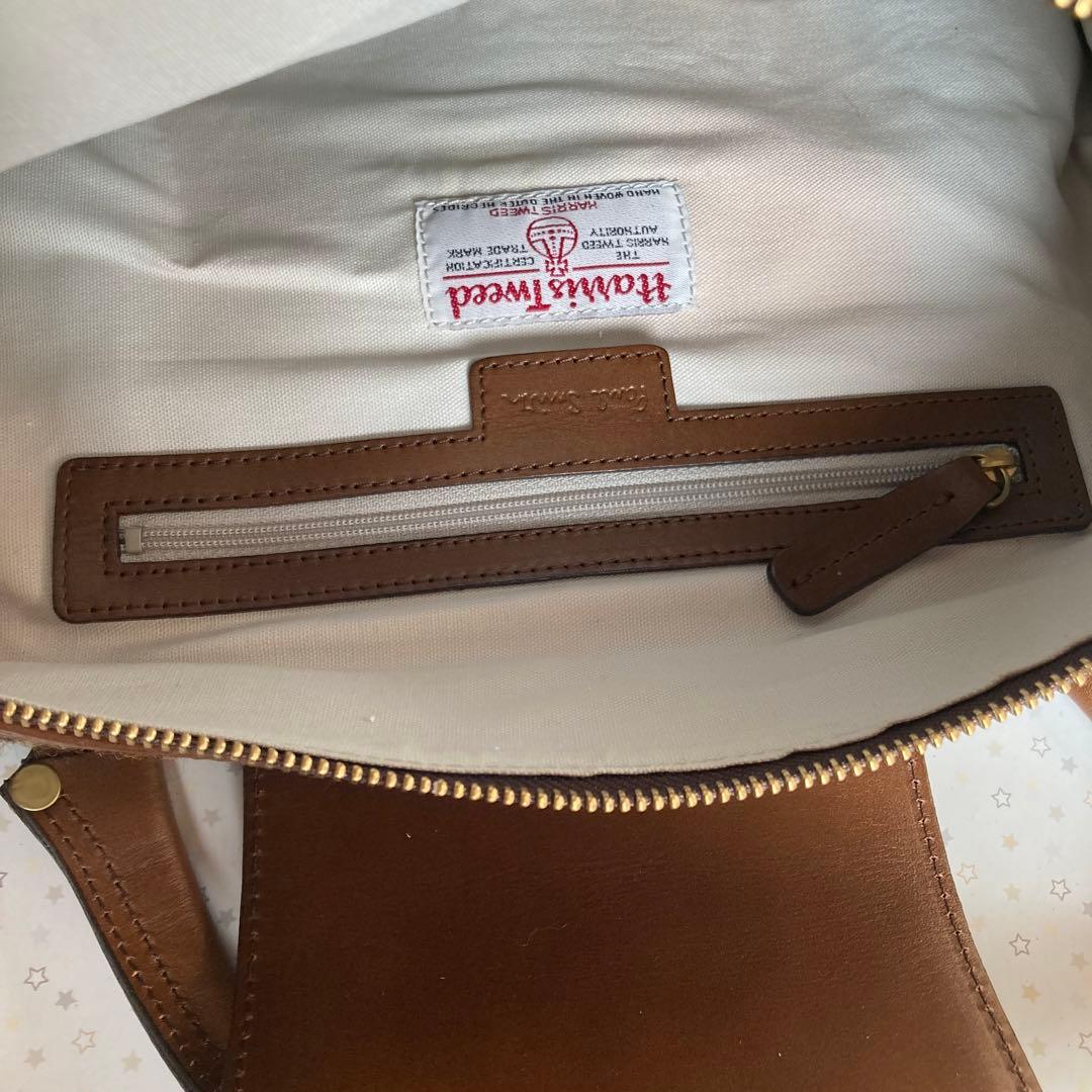 再値下げ 未使用 日本製 ハリスツイードコラボボストンバッグ