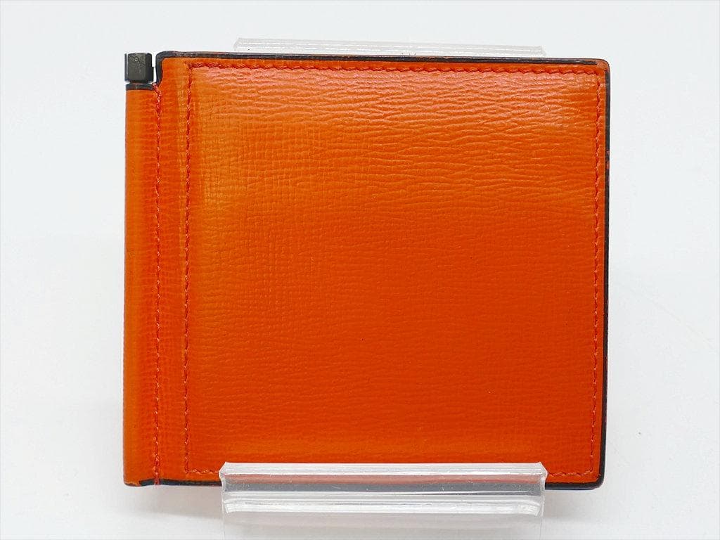 [3422]　良品　＊ヴァレクストラ＊　マネークリップ付き　折財布