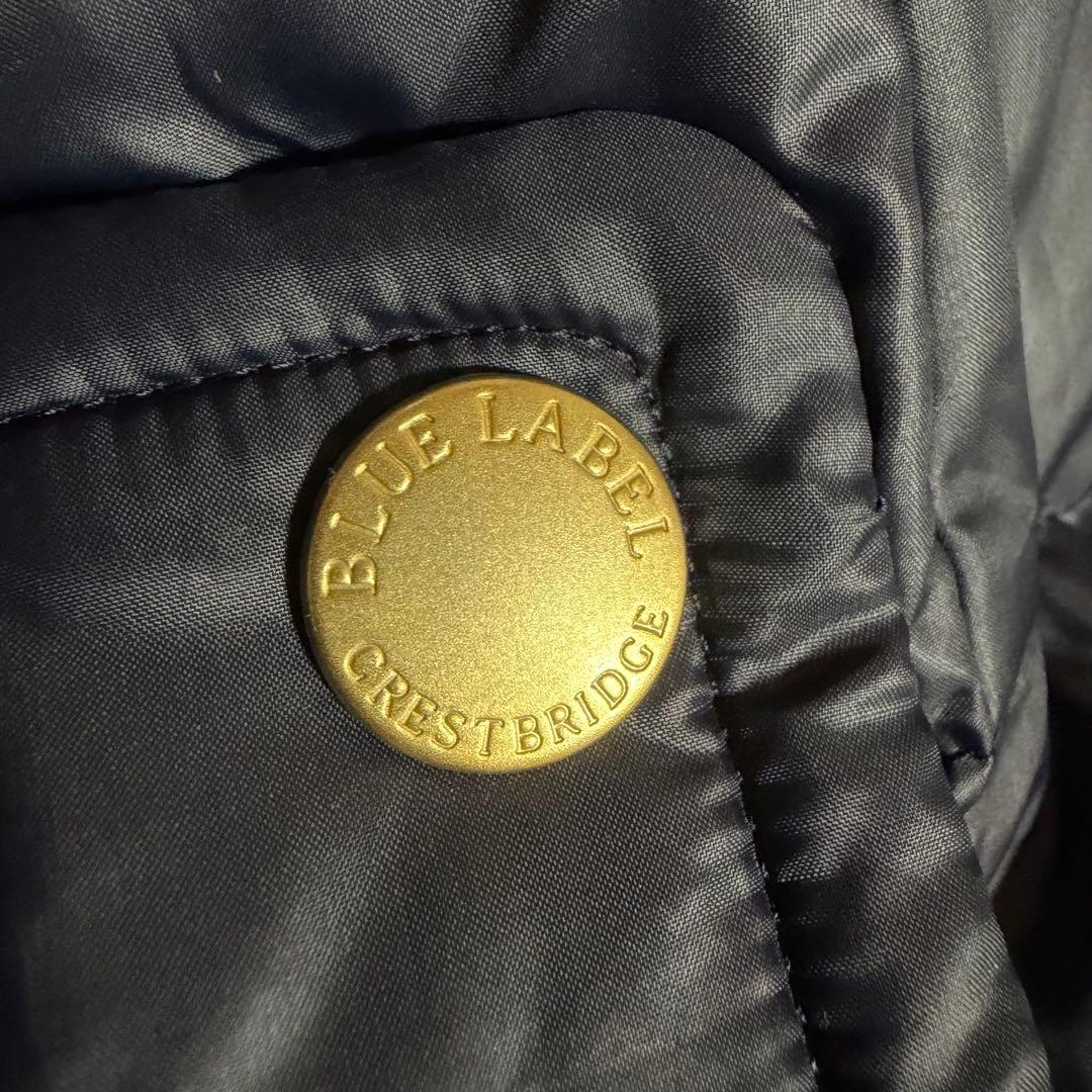 美品★ブルーレーベルクレストブリッジ　ダウンコート　リアルファー チェック 38