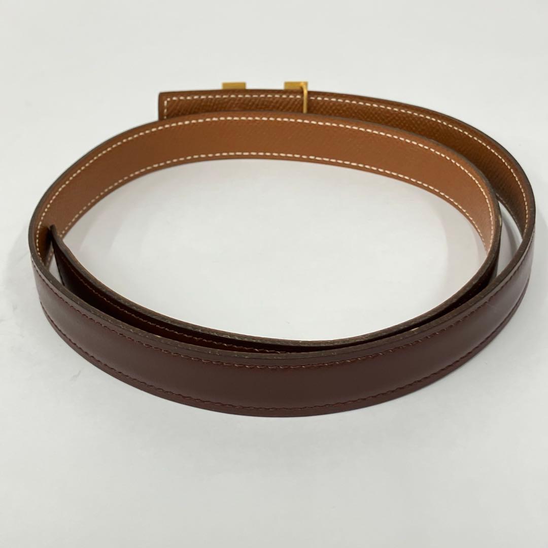 美品 Hermès コンスタンス H型バックル ベルト ブラウン 付属品