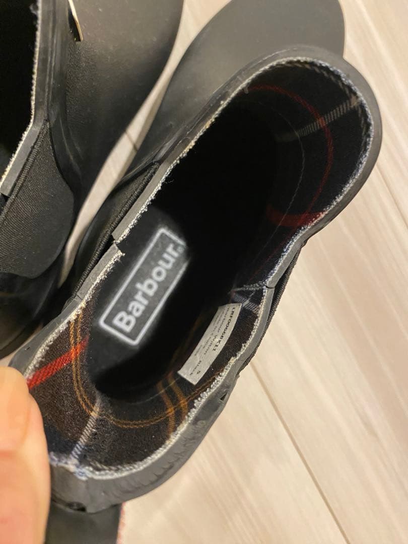 【美品】BARBOUR バブアーサイドゴアレインブーツ24センチ　雨靴