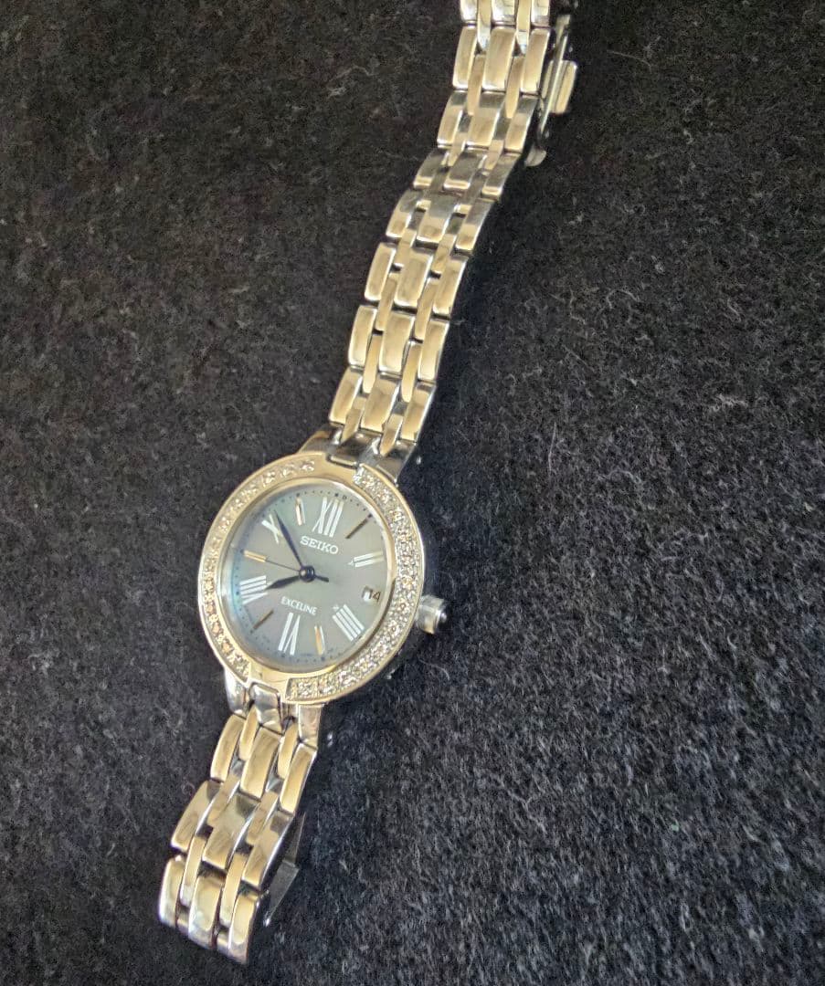 SEIKO SWCW007 ブルーシェル　ダイヤ入り　ソーラー電波