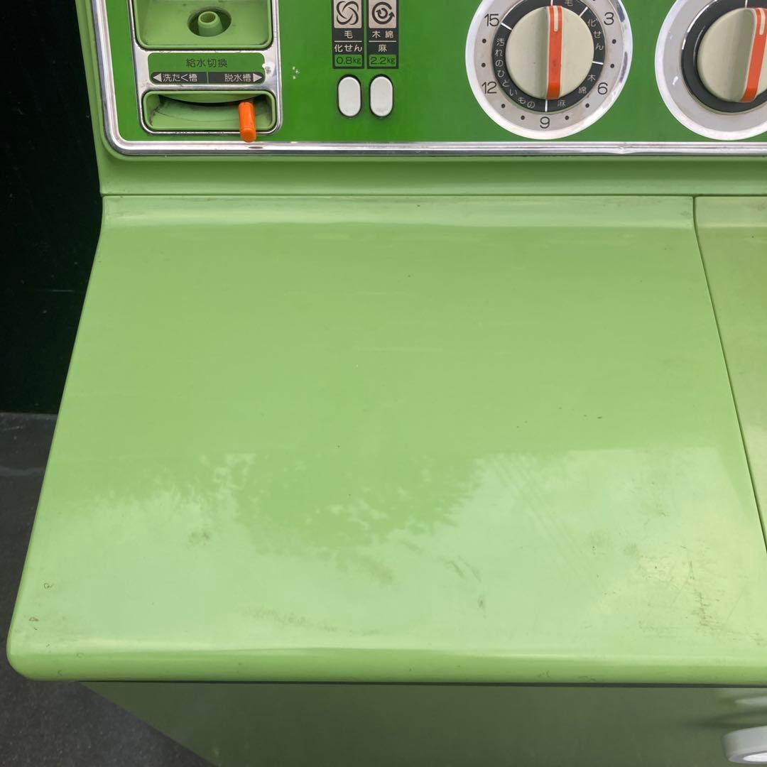 三菱　二層式洗濯機　千曲　CW-621G　緑　グリーン　動作確認済み　昭和レトロ