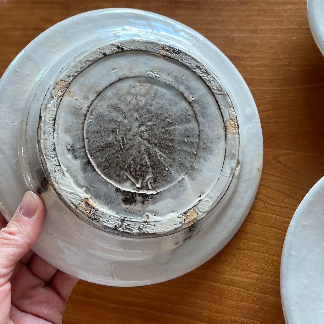 福永芳治　粉引六寸皿　5枚セット