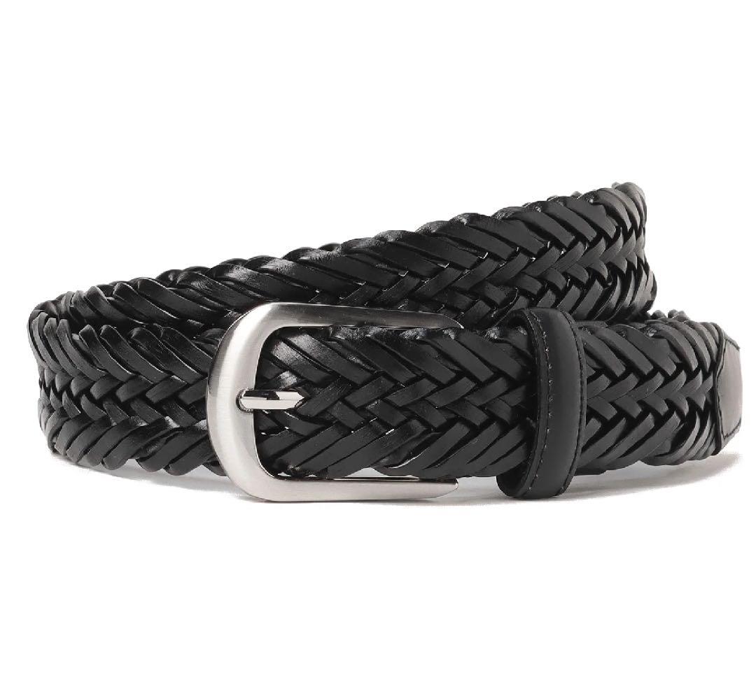 新品未使用！アルコディオ イタリアンレザーメッシュベルト ブラック Mサイズ