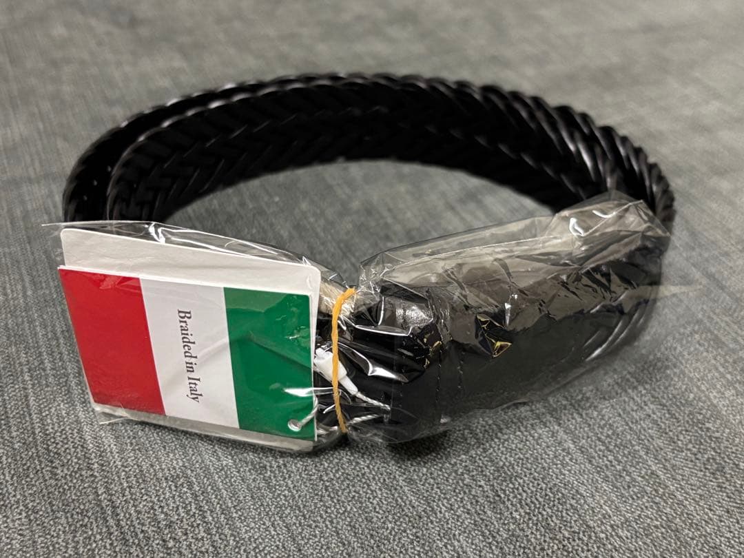 新品未使用！アルコディオ イタリアンレザーメッシュベルト ブラック Mサイズ